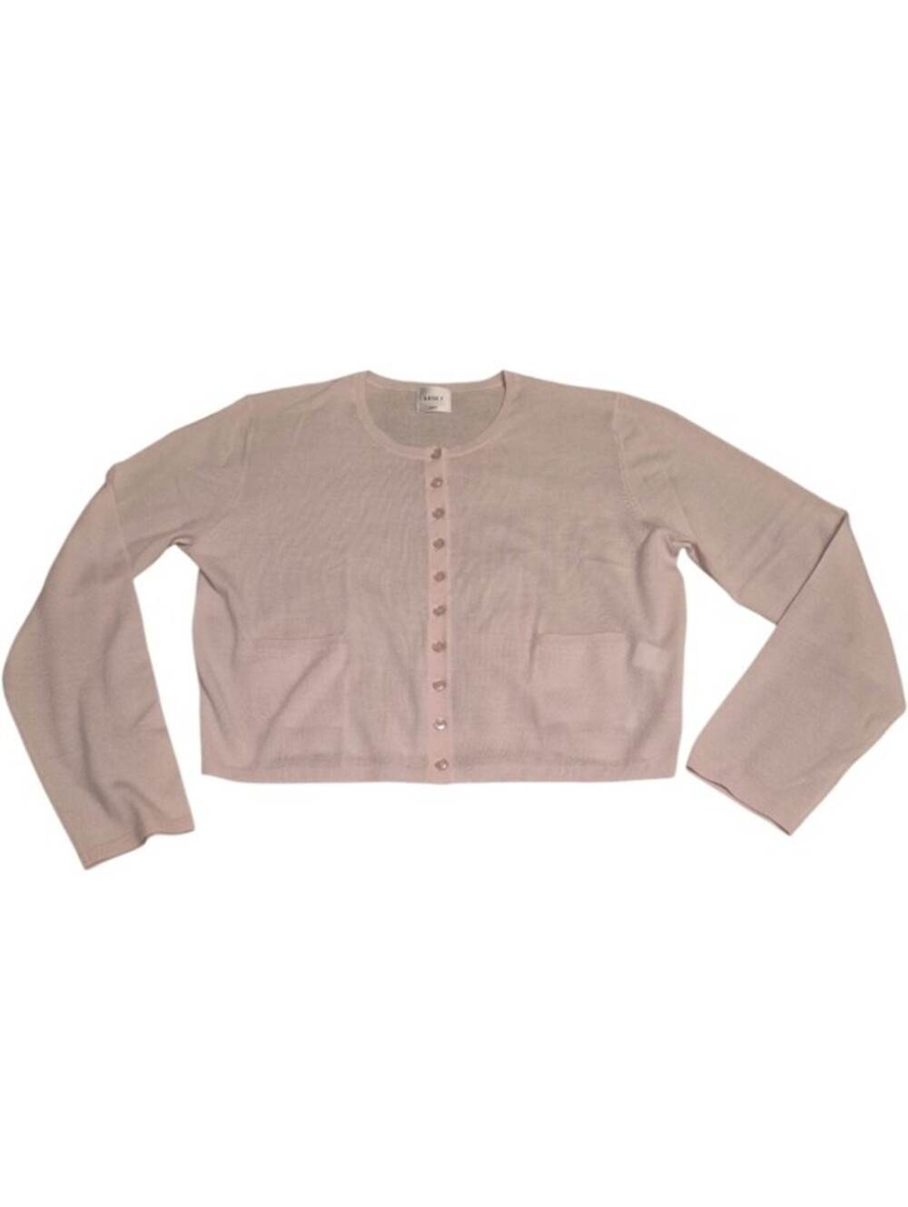 Leset Janes Crew Cardigan Light Pink Merino Wool Buttoned Sweater Size Medium